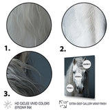 White Horse Crisp Monochrome - Horse Bedroom Wall Art