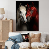 Red And White Horse Dynamic Duo - Horse Canvas Wall Art