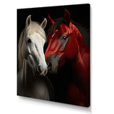 Red And White Horse Dynamic Duo - Horse Canvas Wall Art