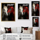 Red And White Horse Dynamic Duo - Horse Canvas Wall Art