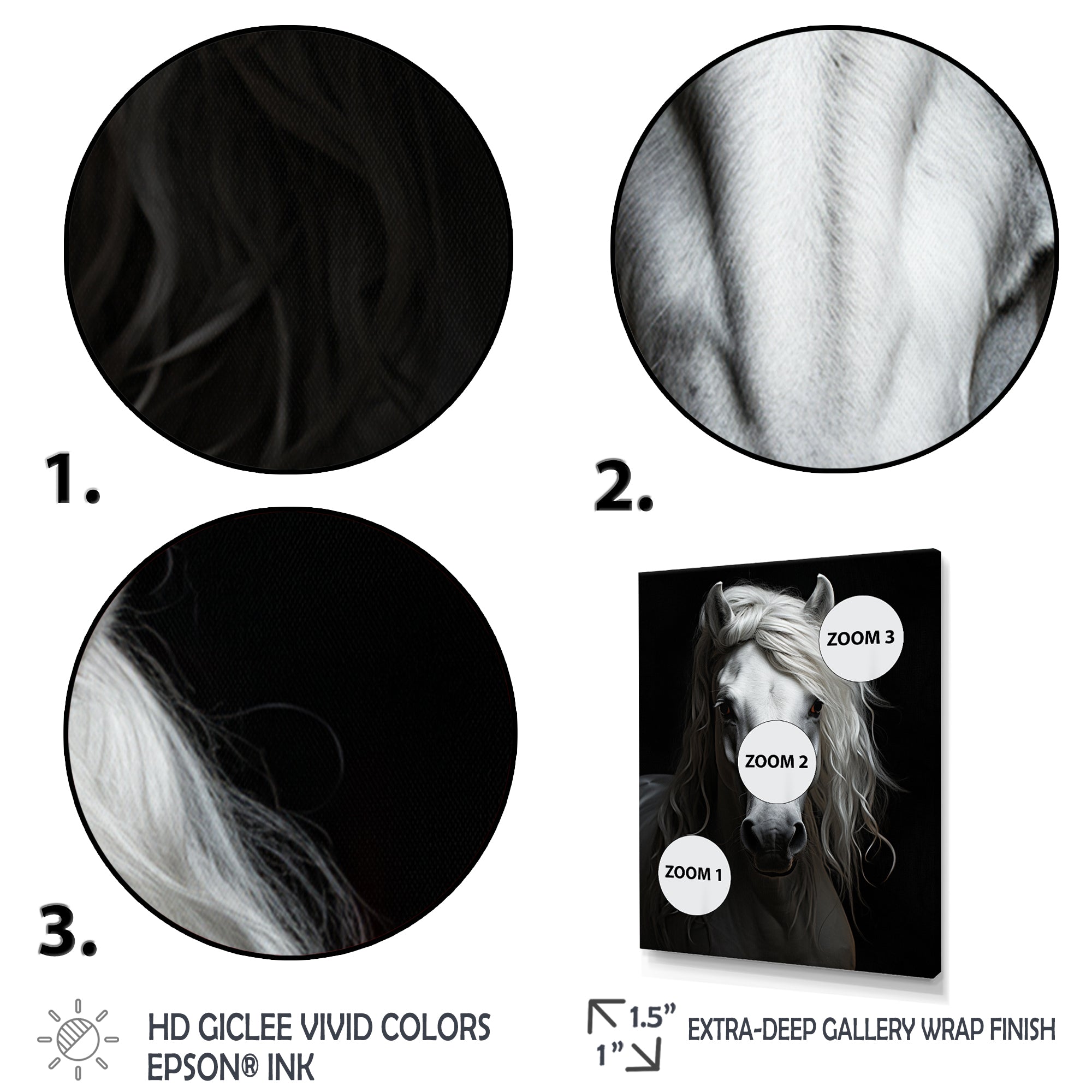 Grey Horse Majestic Monochrome - Horse Home Decor Art