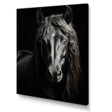 Black White Horse Portrait Vibrant - Horse Wall Decor
