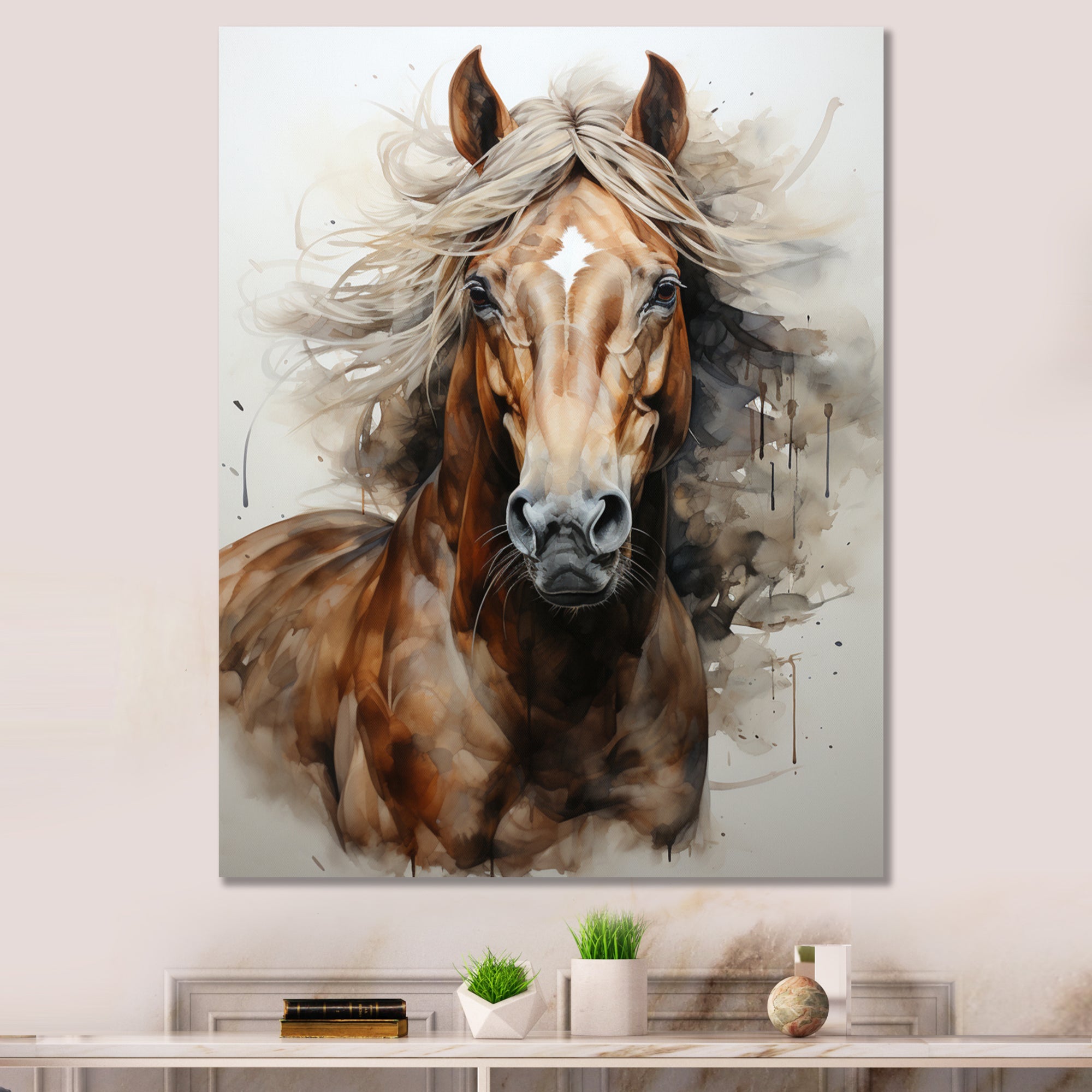 Brown Beige Horse Spirit Of Equus - Brown Horse Wall Art