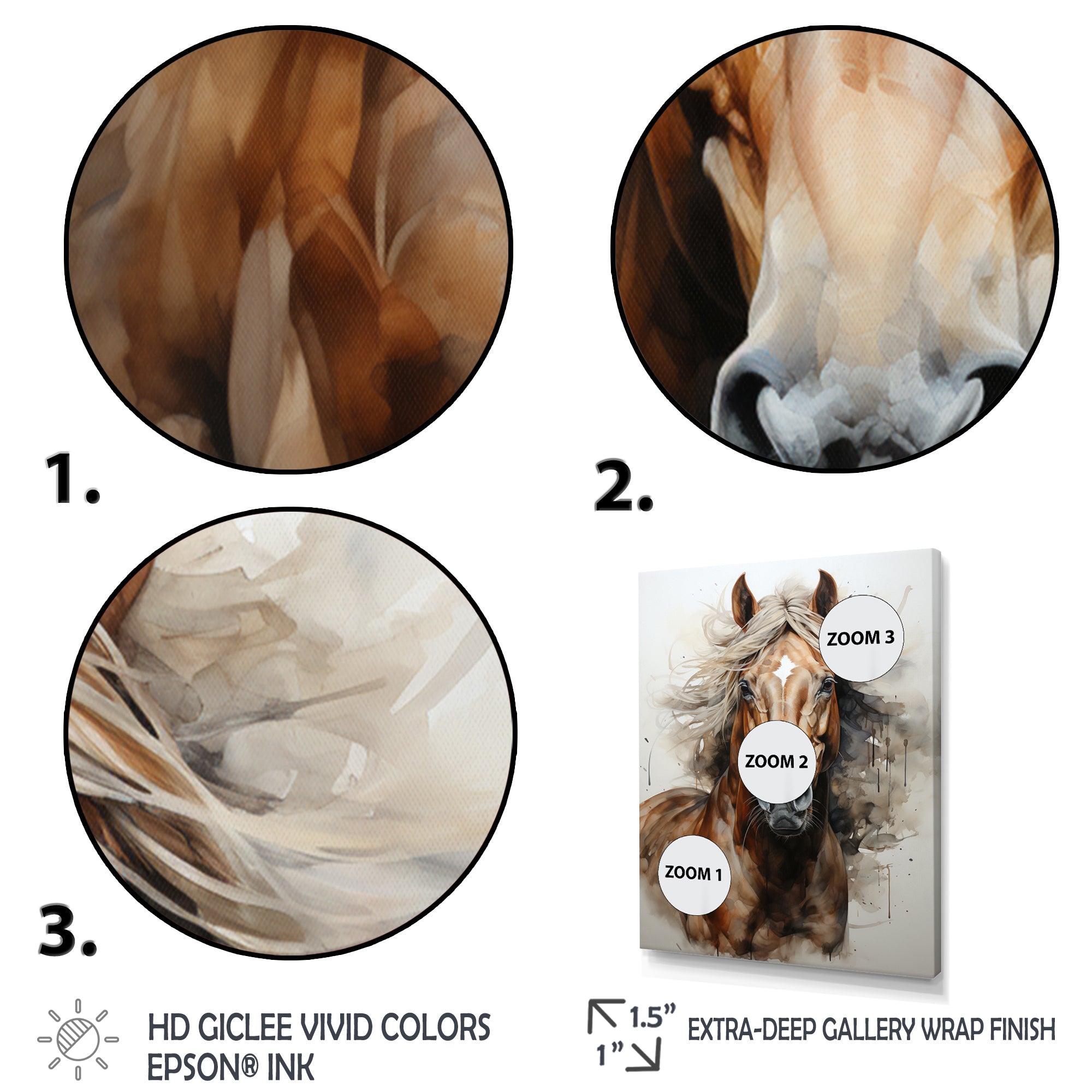 Brown Beige Horse Spirit Of Equus - Brown Horse Wall Art