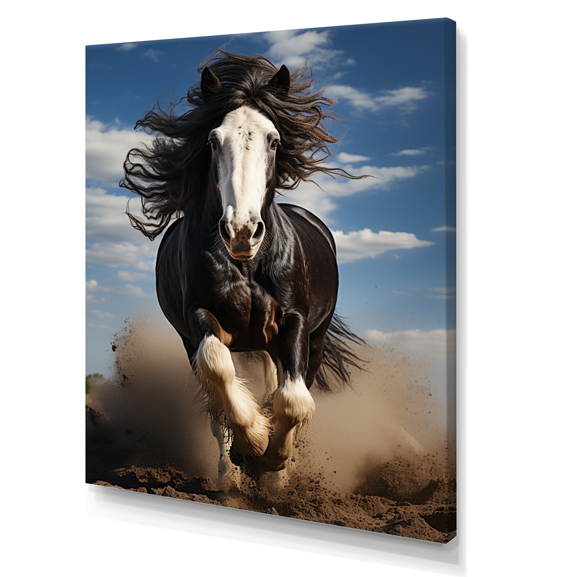 Black White Horse Stallions Strength - Horse Home Decor Art