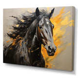 Yellow Black Horse Vibrant Yellow Equine - Yellow Horse Wall Art