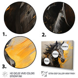 Yellow Black Horse Vibrant Yellow Equine - Yellow Horse Wall Art