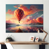 Peach Hot Air Ballon Atmospheric I - Hot Air Balloon Canvas Wall Art