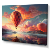 Peach Hot Air Ballon Atmospheric I - Hot Air Balloon Canvas Wall Art