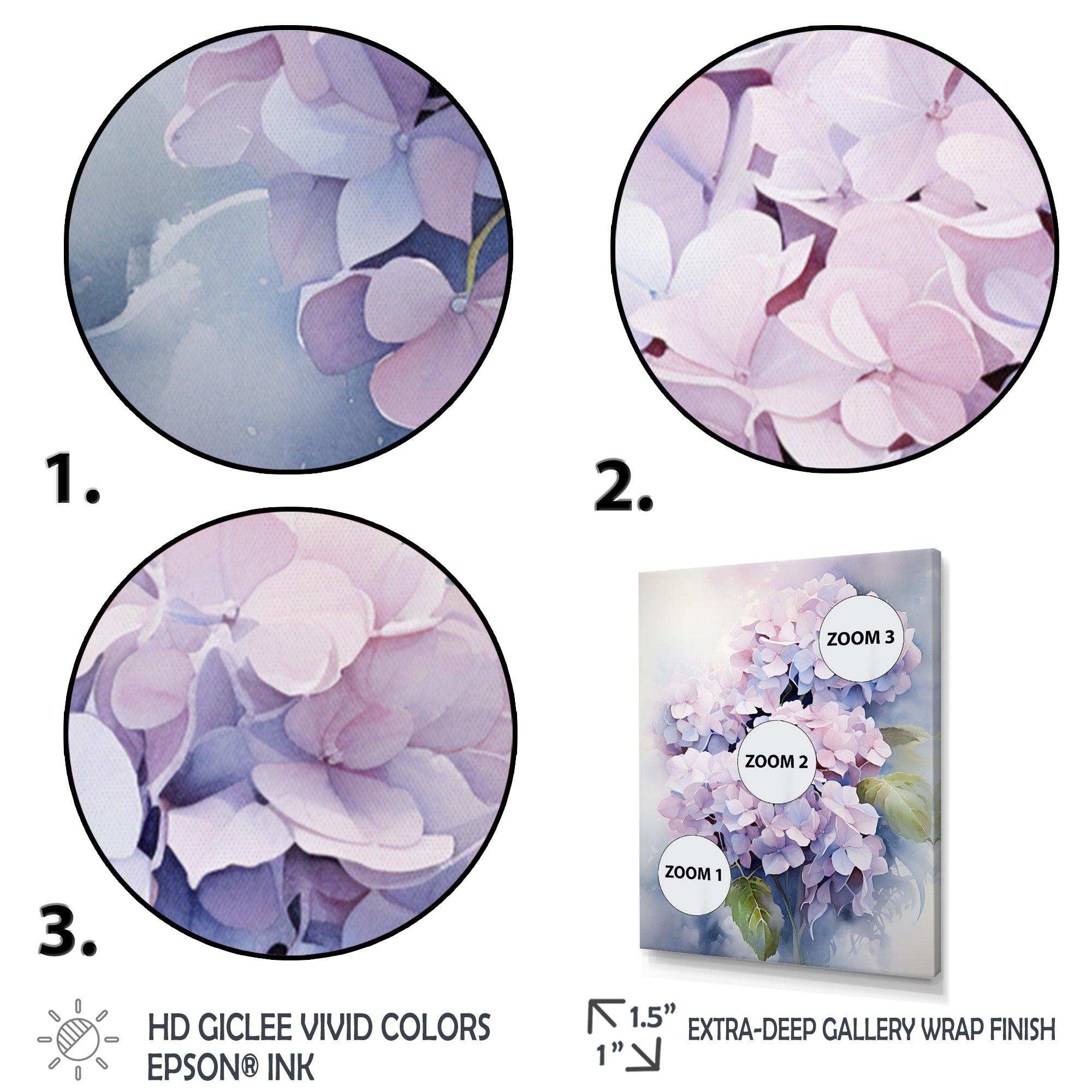 Purple Hydrangea Graceful Whispers - Floral Canvas Wall Art