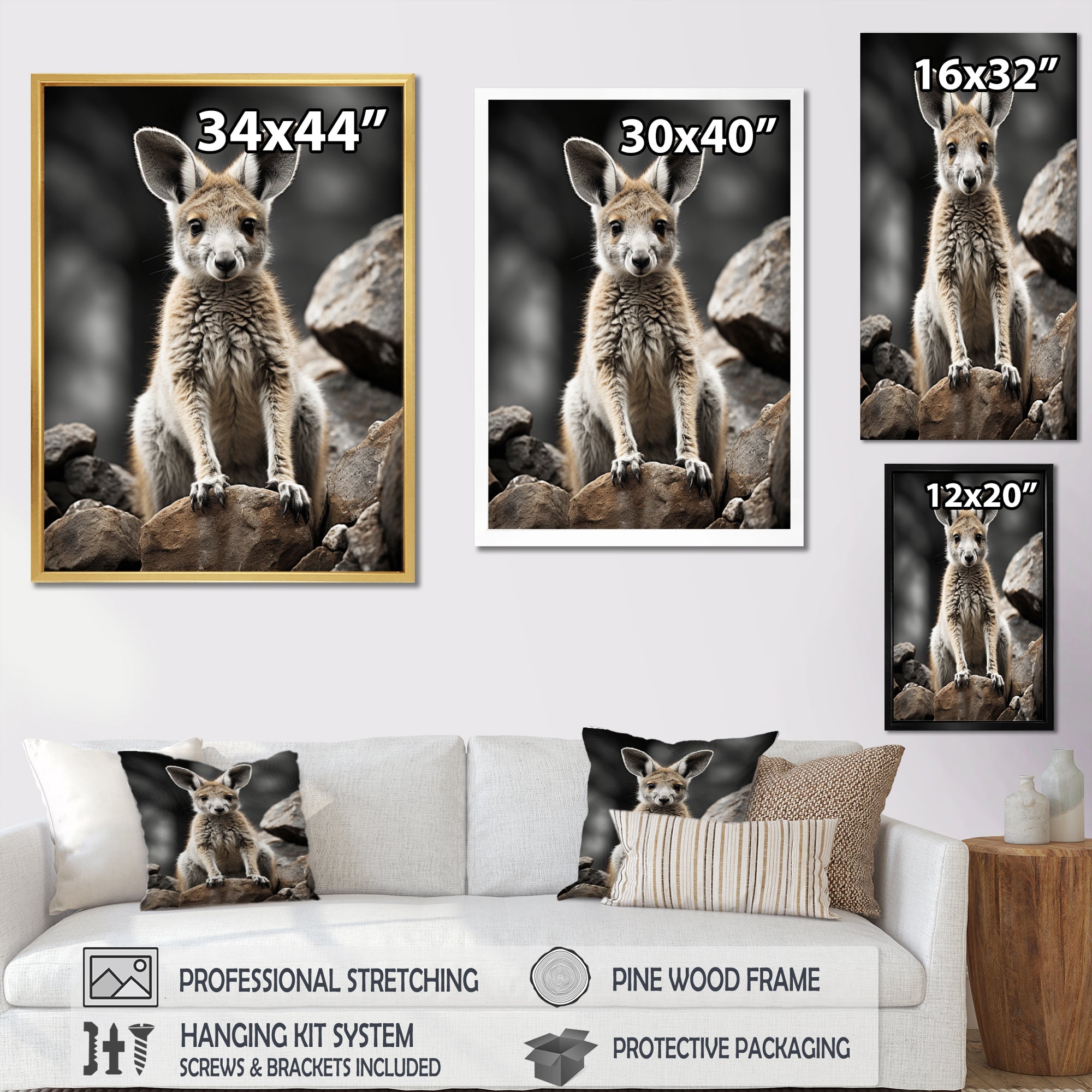 Kangaroo Bound - Kangaroo Home Decor Art
