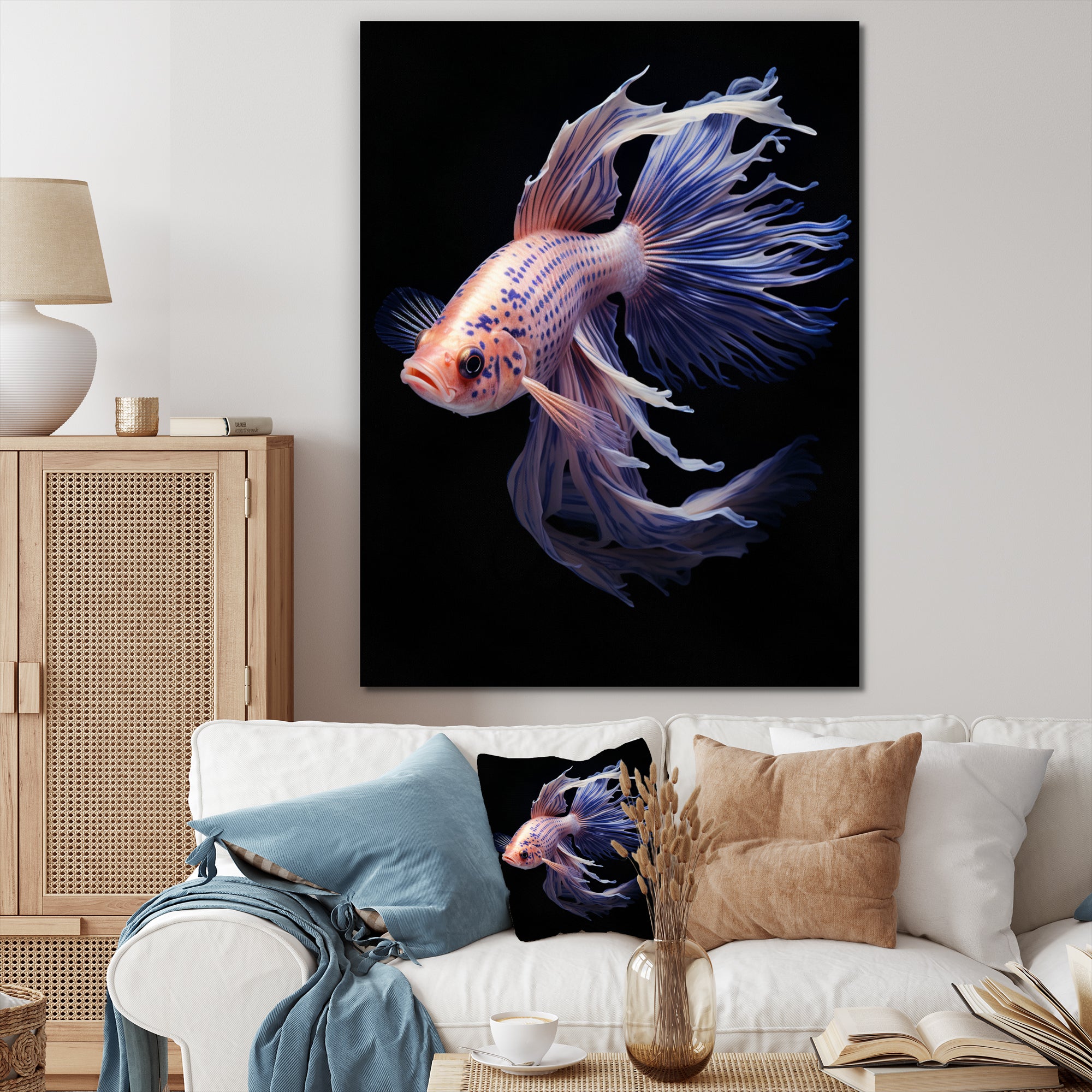 Purple Kois Fish Delicate Patterns - Koi's Fish Home Decor Art