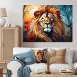Lion Contemporary Pride Contemporary - Lion Large Canvas Wall Art