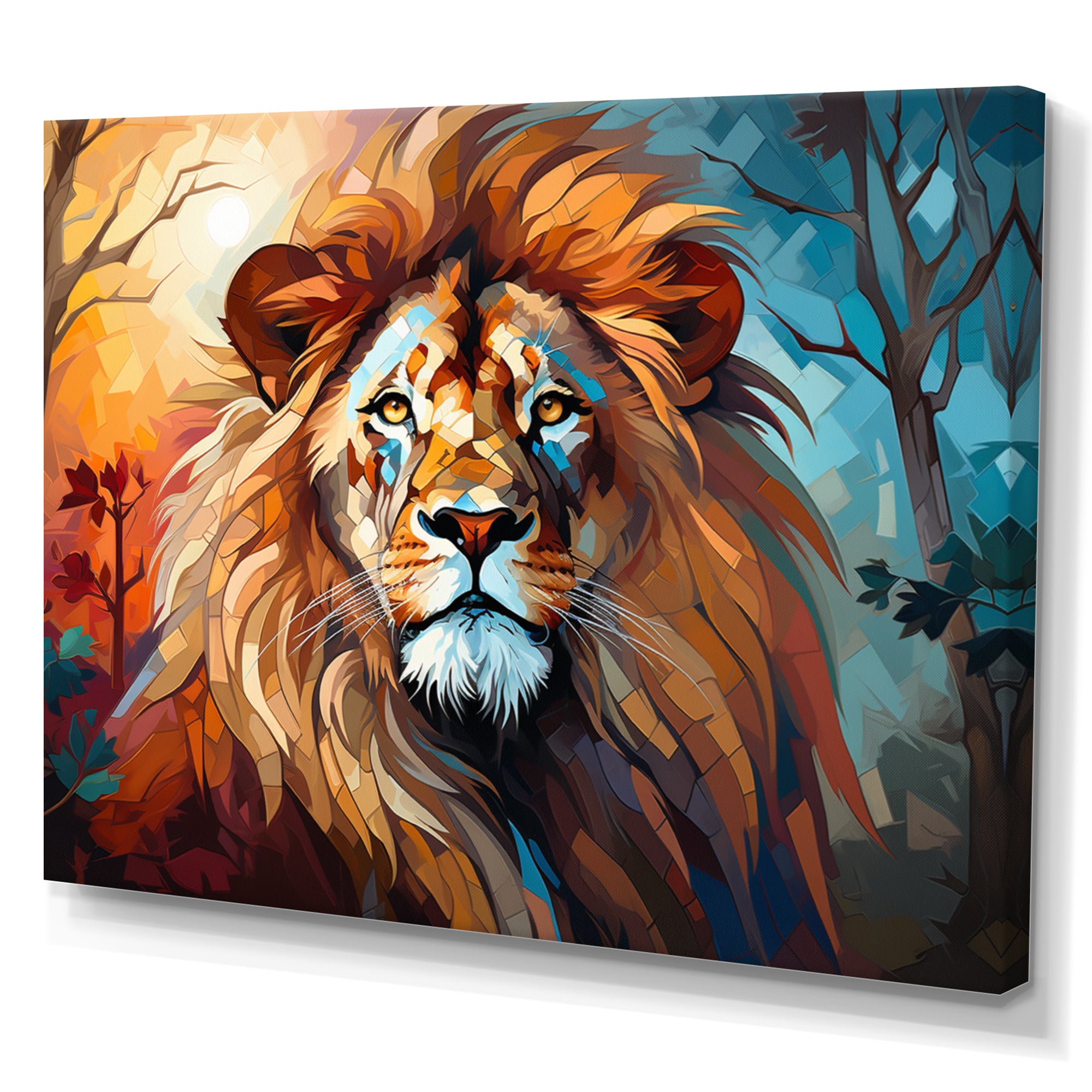Lion Contemporary Pride Contemporary - Lion Large Canvas Wall Art