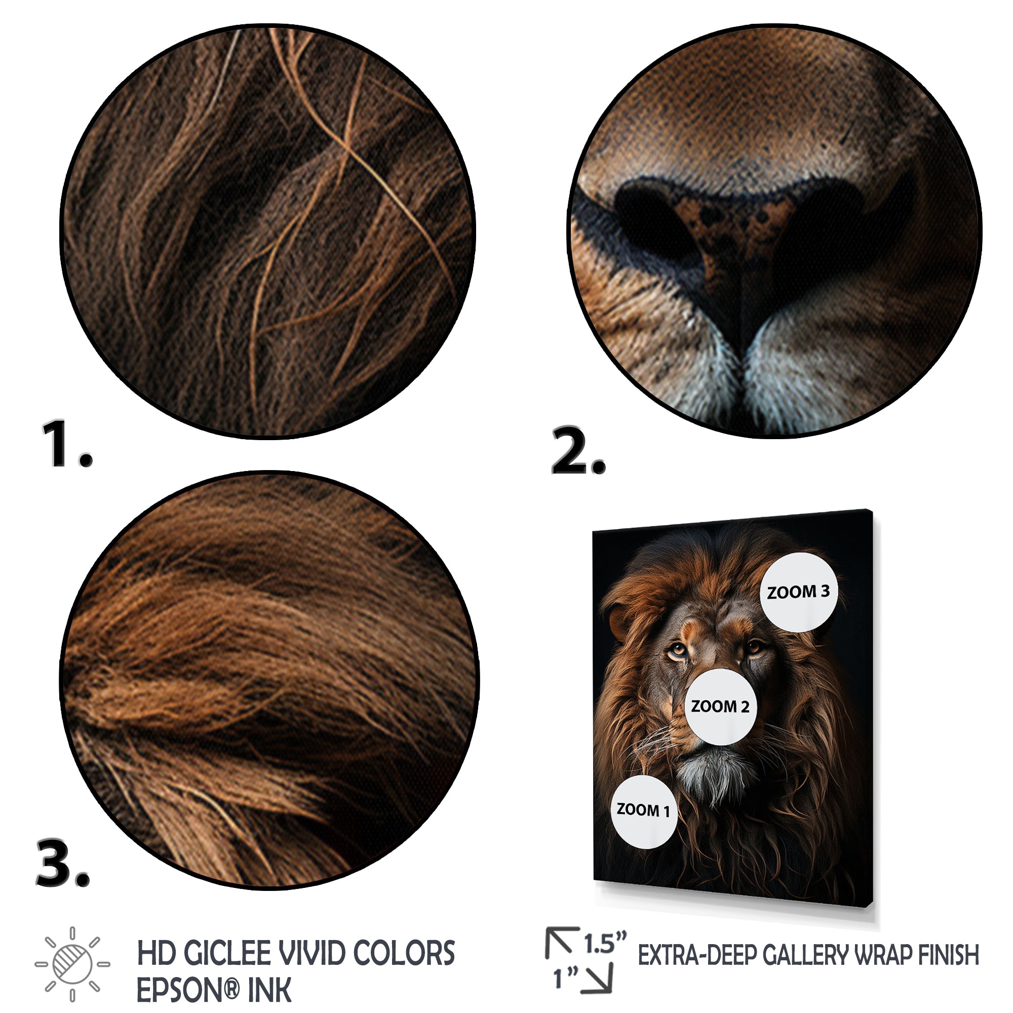 Lion Regal King Portrait - Brown Lion Wall Art