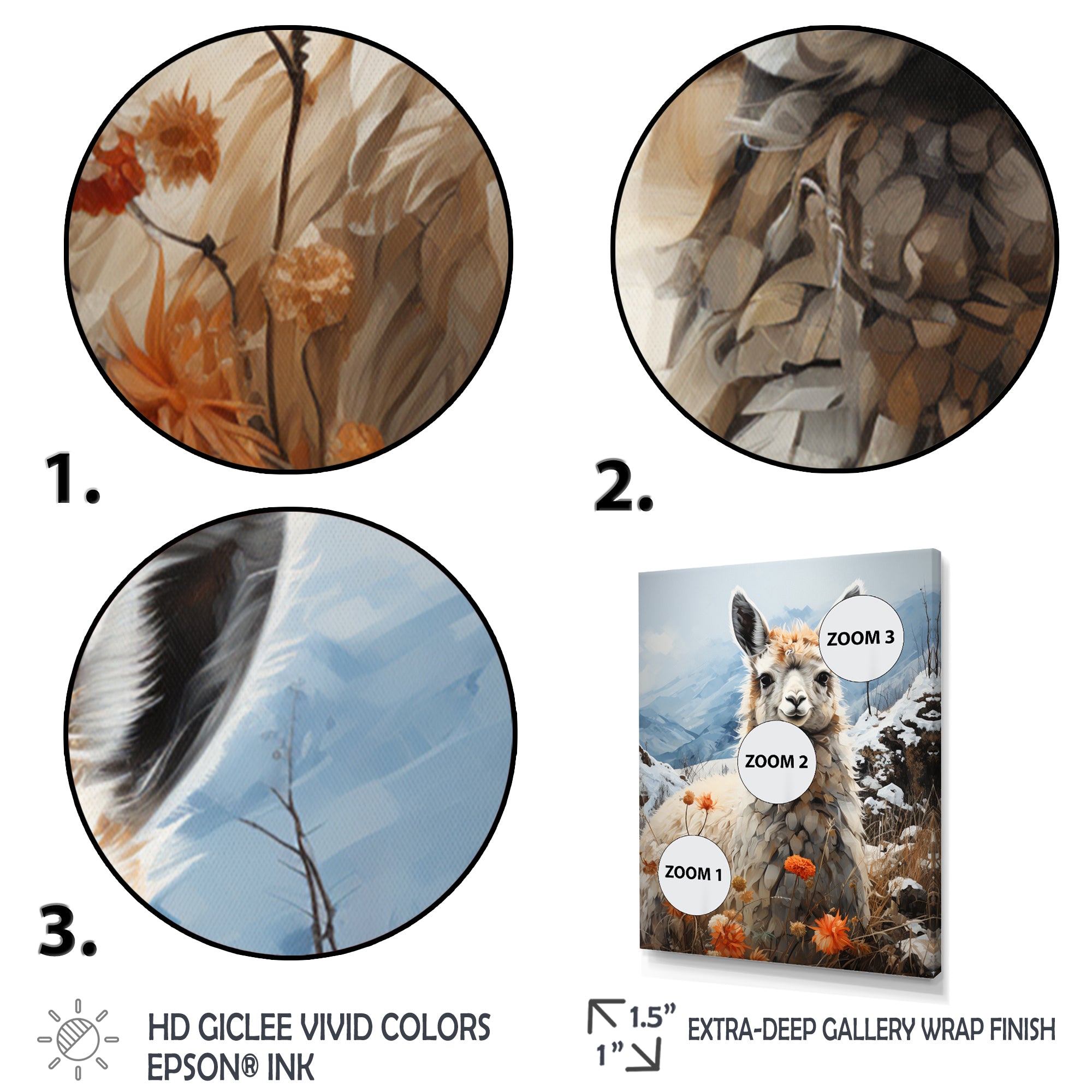 Llama Landscape In Winter - Llama Wall Decor