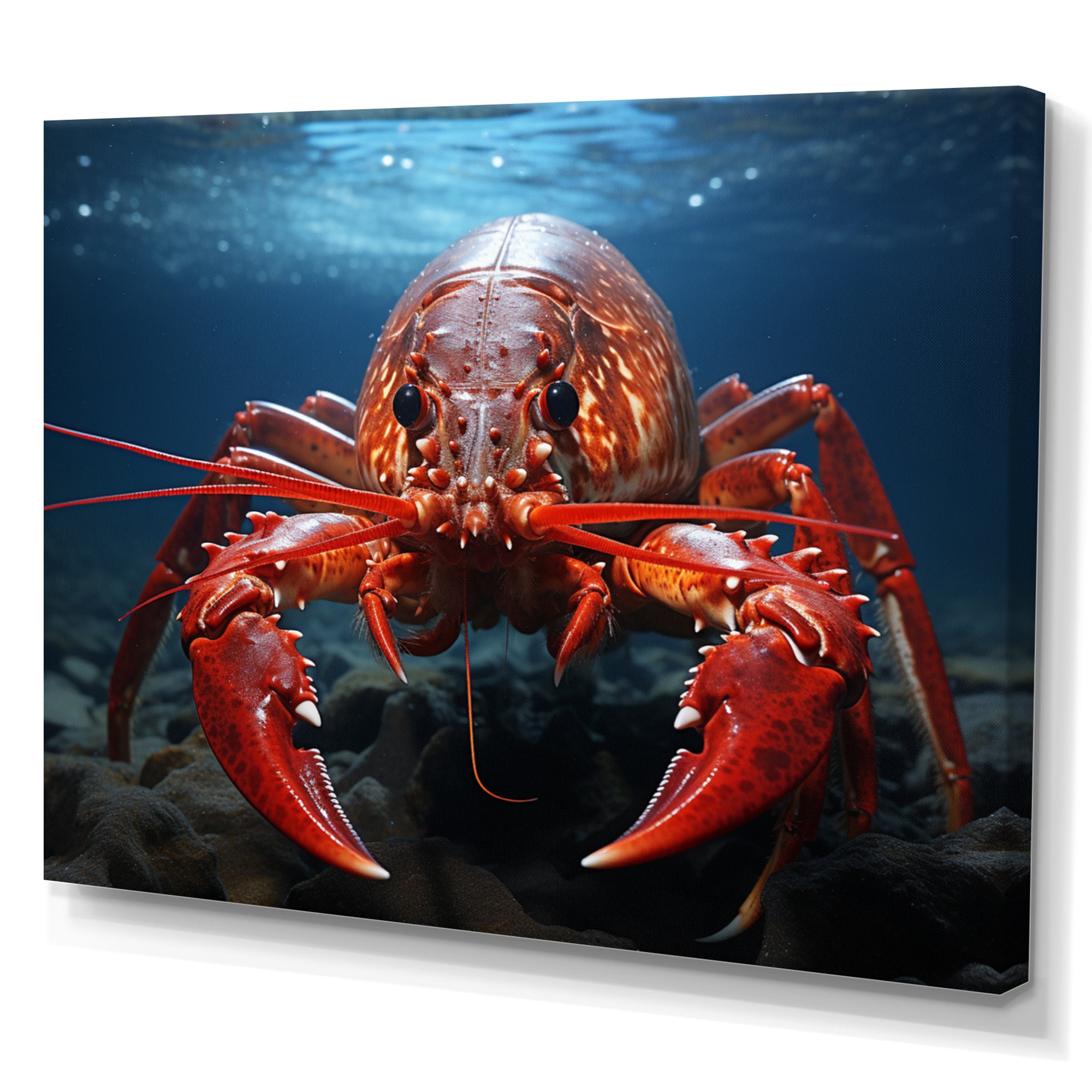 Coral Teal Lobster Grace - Coral Lobster Wall Art
