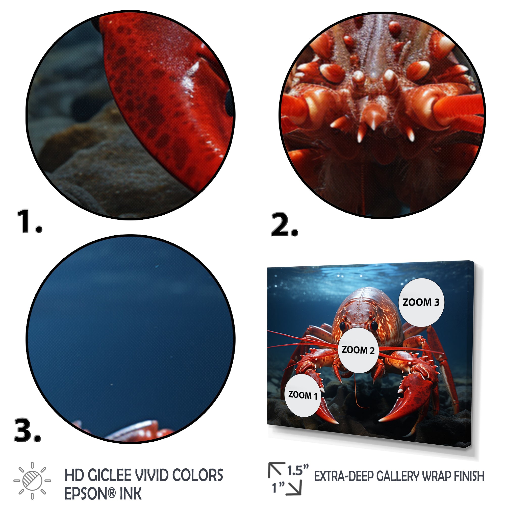 Coral Teal Lobster Grace - Coral Lobster Wall Art