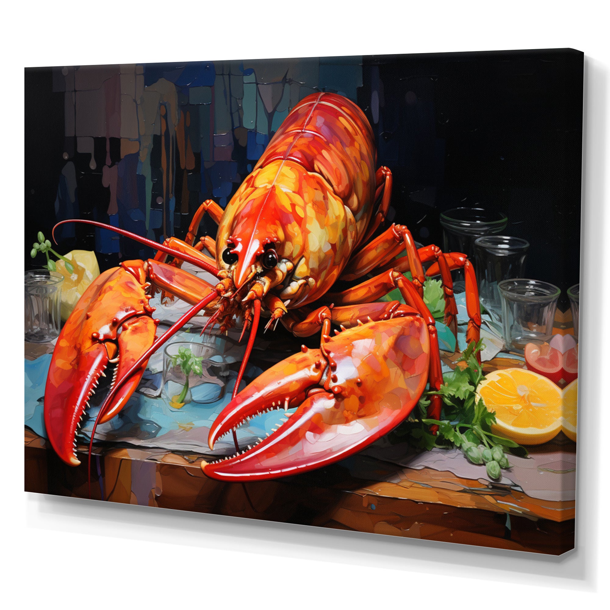 Red Lobster Meal - Lobster Large Canvas Wall Art