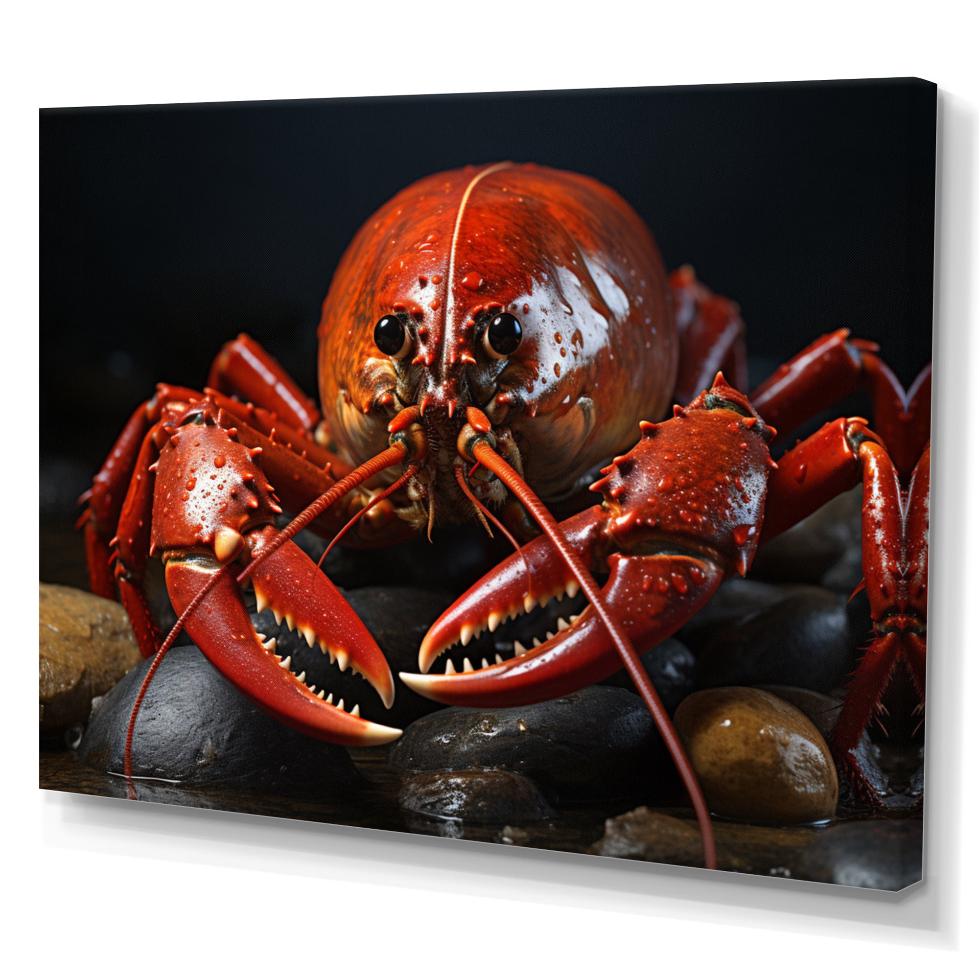 Coral Black Lobster Portrait - Lobster Home Decor Art