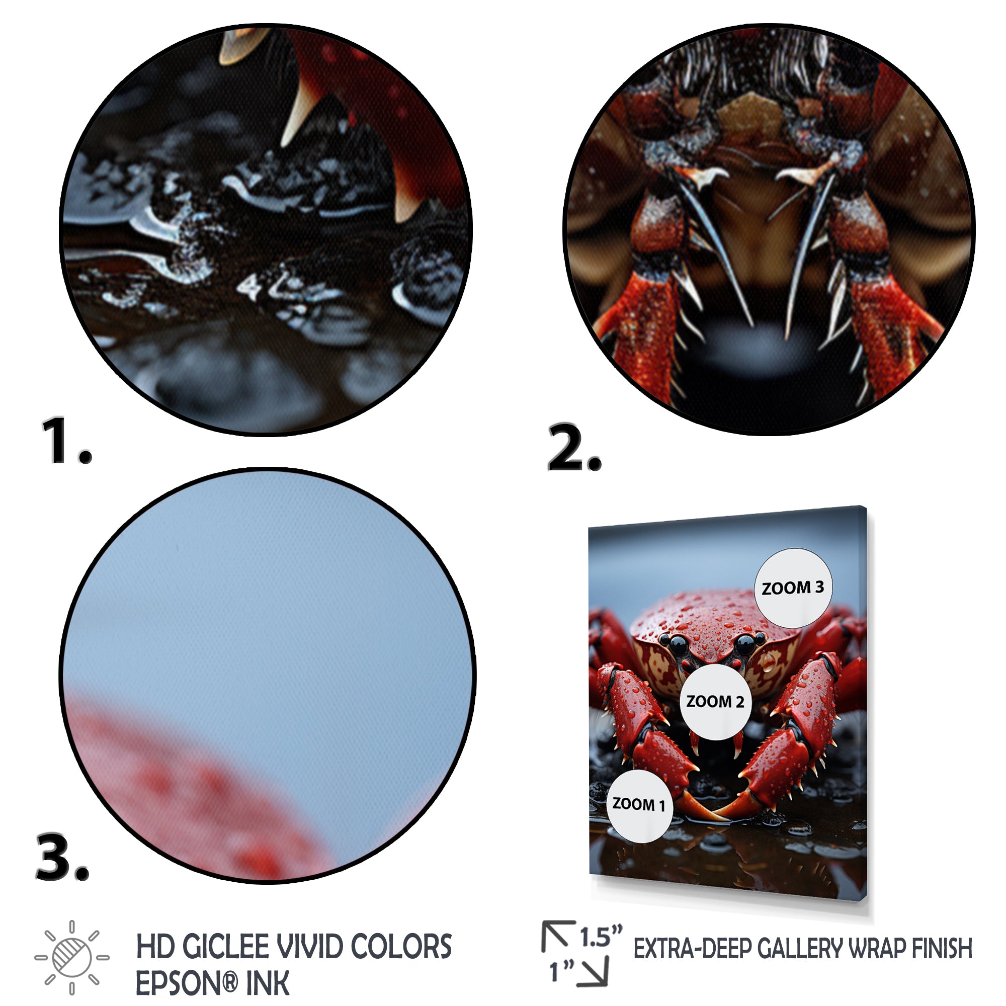 Coral Grey Lobster Portrait Vibrant - Lobster Living Room Wall Art