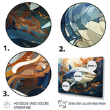 Grey Orange Shark Harmony - Marine Animals Wall Art Prints