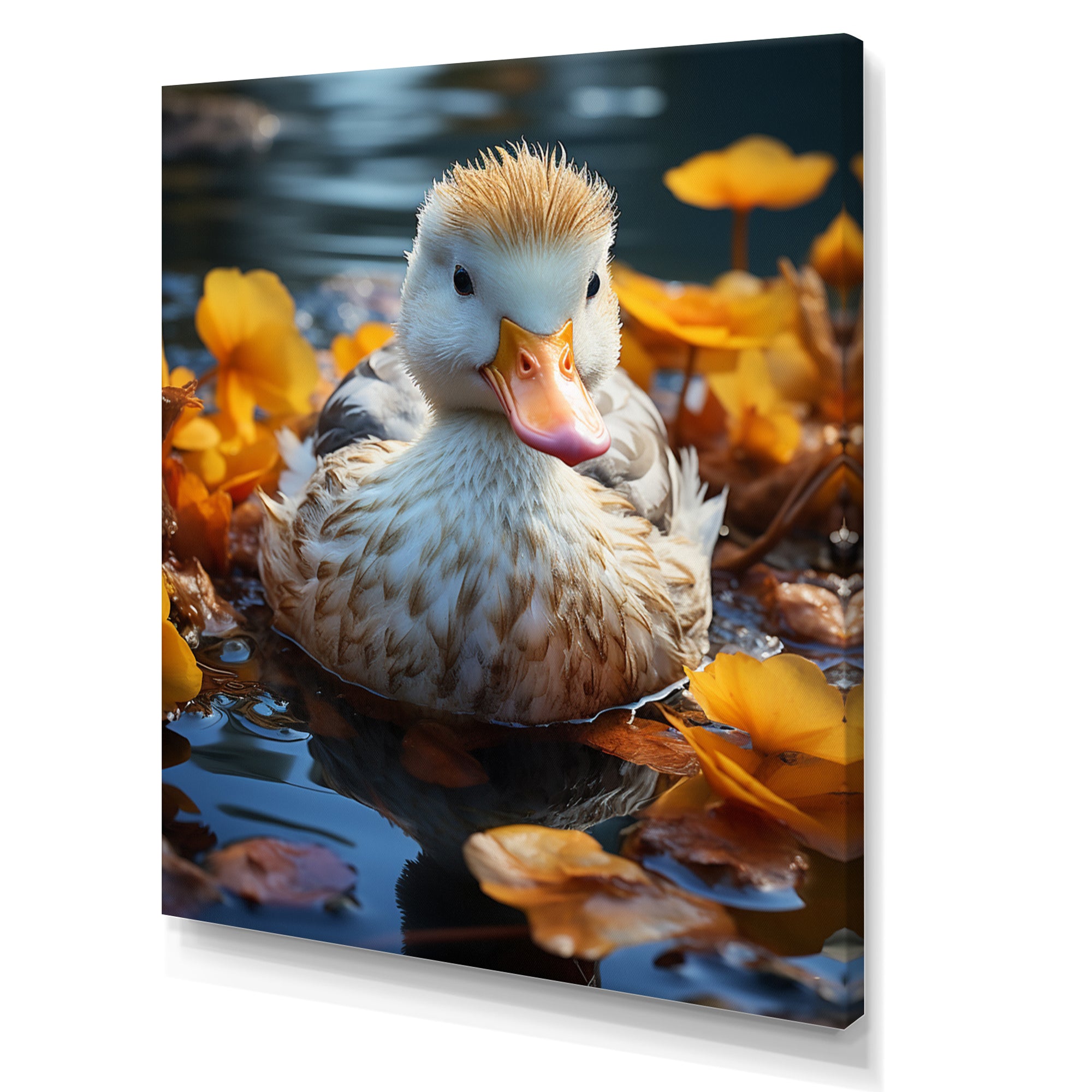 Yellow White Marine Animals Portrait - Yellow Marine Animals Wall Art