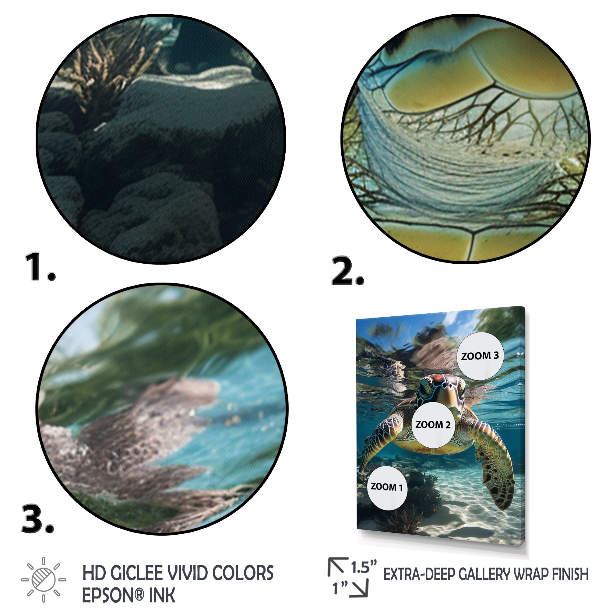 Green Teal Turtle Portrait Stunning - Green Marine Animals Wall Art