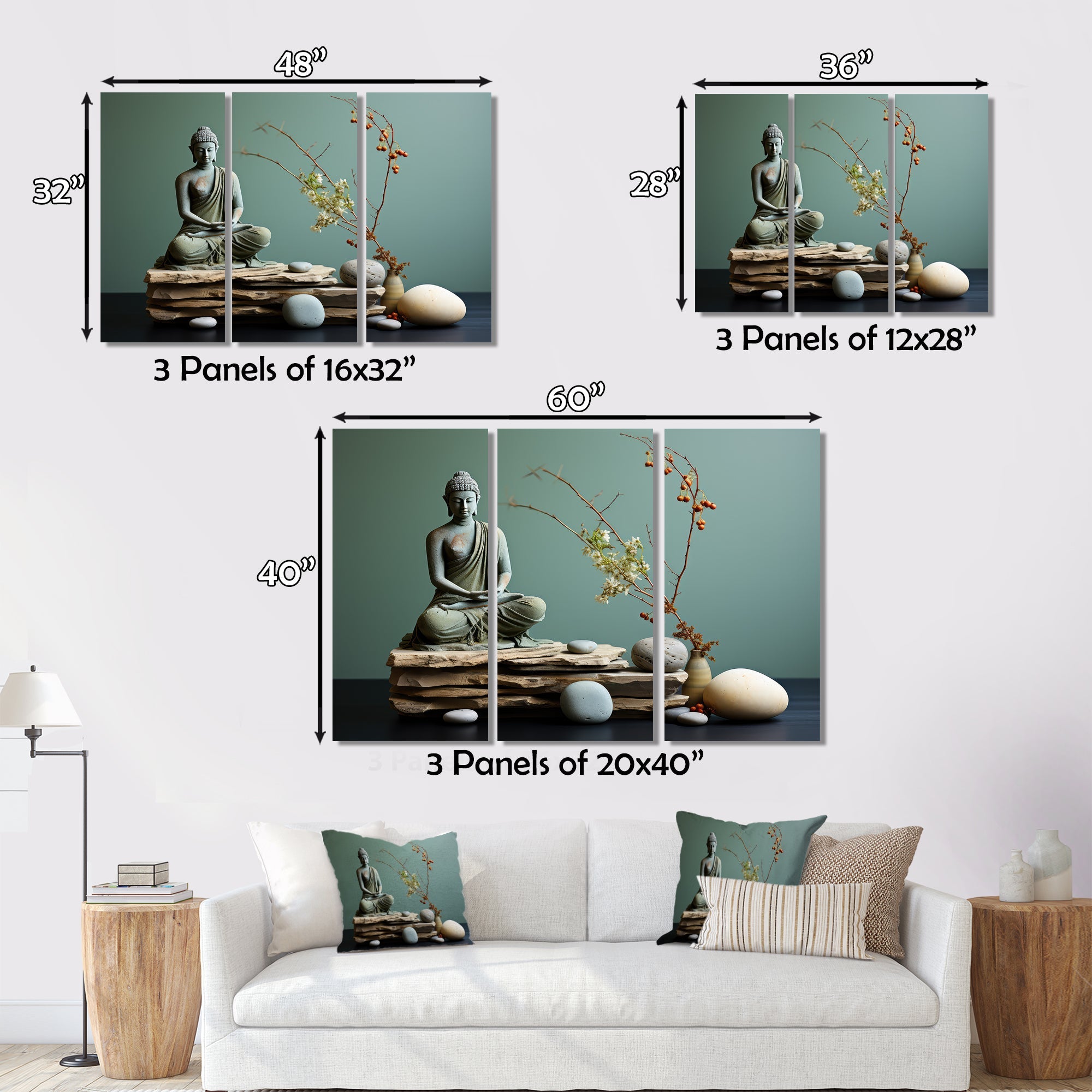 Grey Green Meditation Abstract Serenity I - Martial Arts Canvas Wall Art