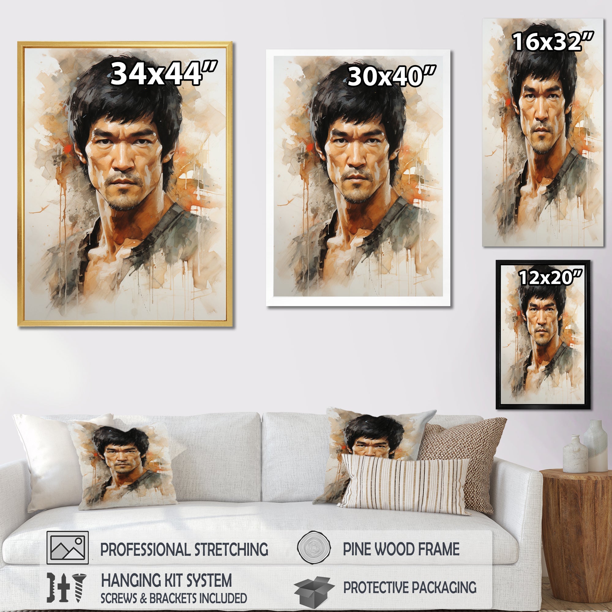 Martial Art Bruce Lee - Martial Arts Canvas Wall Art