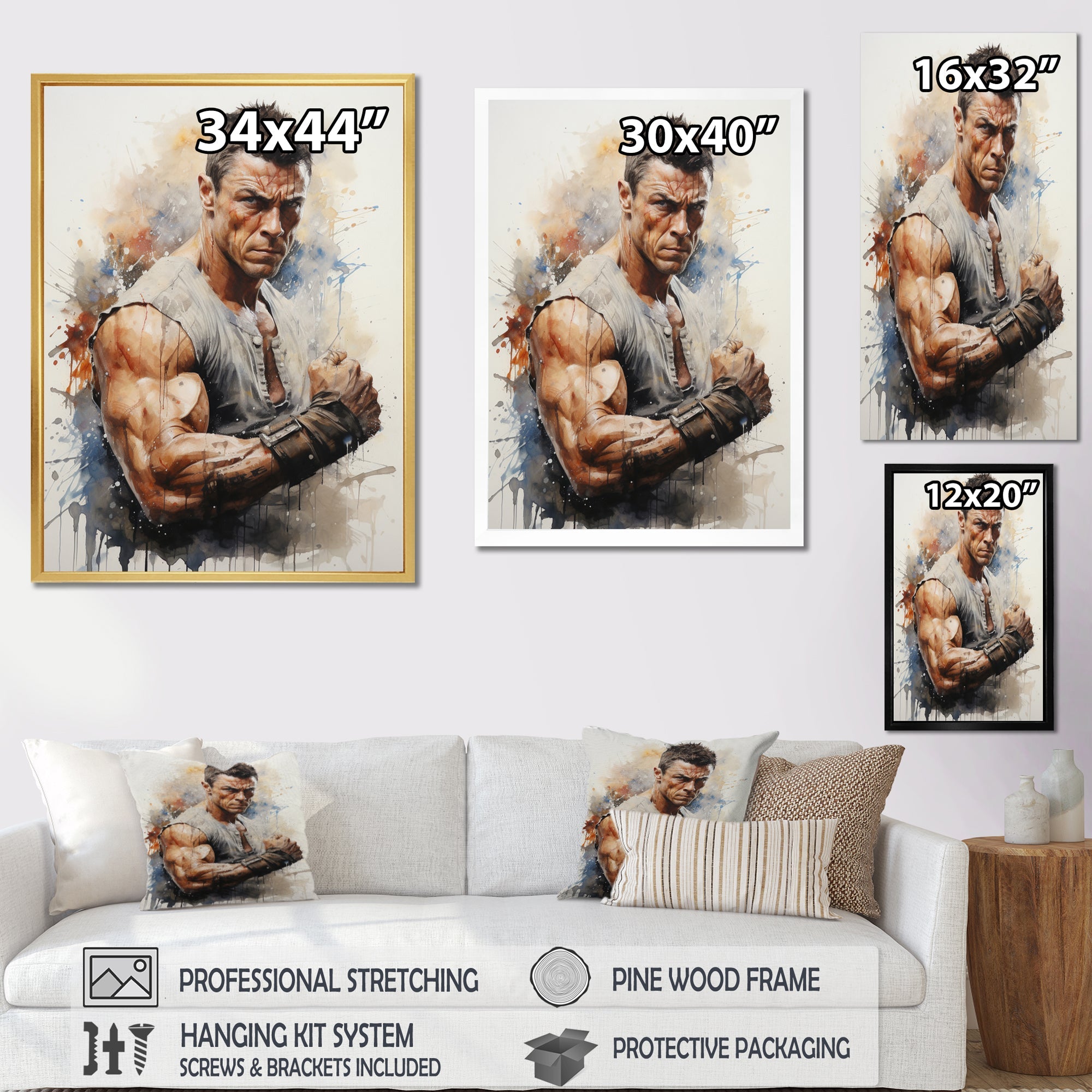 Martial Art Jean Claude Van - Martial Arts Canvas Wall Art