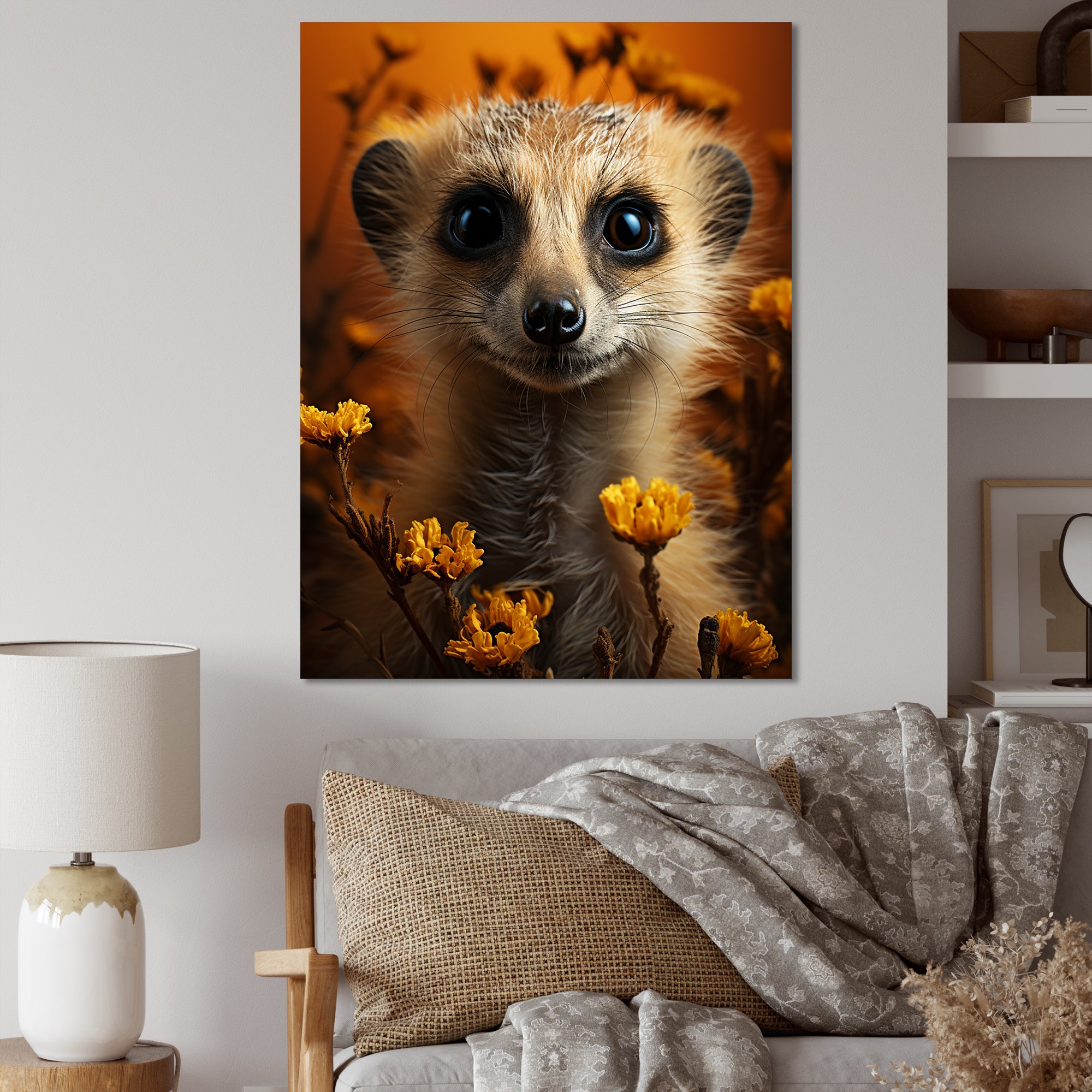 Orange Brown Meercat Animal - Meercat Wall Art Prints