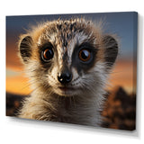 Brown Peach Meercat Portrait - Meercat Framed Canvas Art