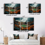 Green Football Abstract Stadium - Football Canvas Wall Art