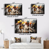 Orange Football Abstract Victory - Football Canvas Wall Art