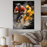 Yellow Football Dynamic Plays I - Football Canvas Wall Art