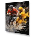 Yellow Football Dynamic Plays I - Football Canvas Wall Art