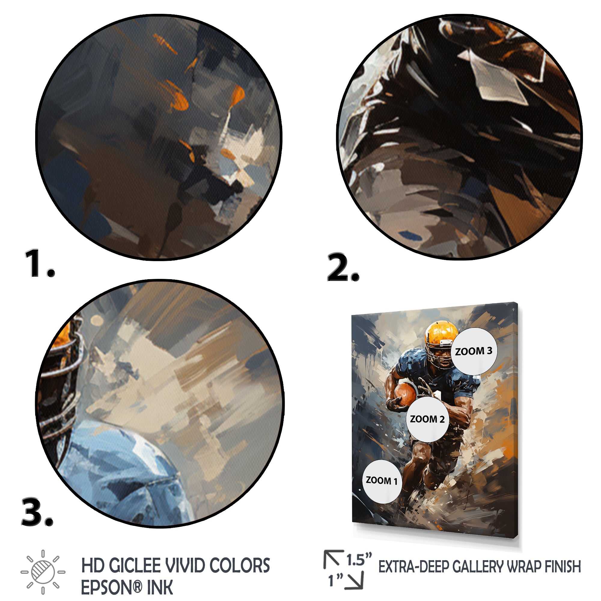 Yellow Football Dynamic Tackles I - Football Canvas Wall Art