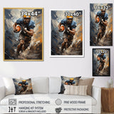 Yellow Football Dynamic Tackles I - Football Canvas Wall Art