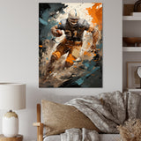 Grey Football Fragmented Plays - Football Canvas Wall Art