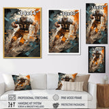 Grey Football Fragmented Plays - Football Canvas Wall Art