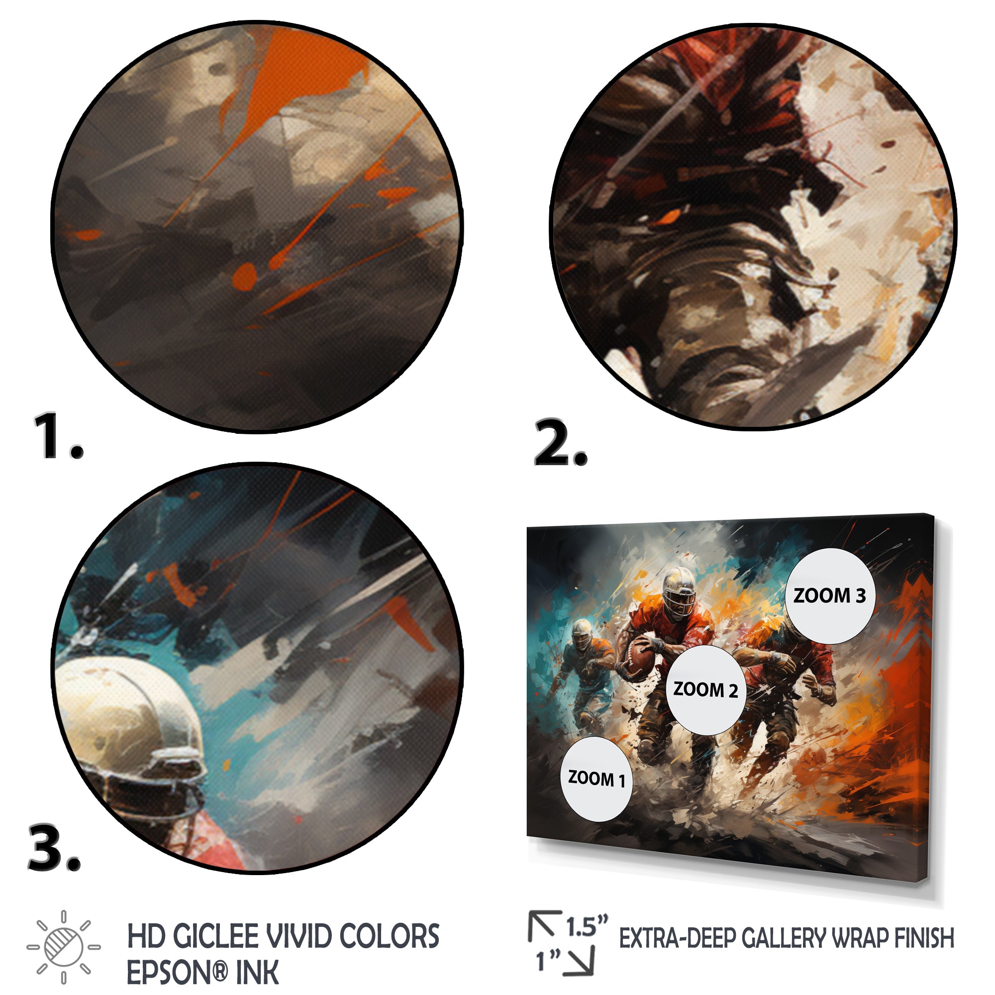 Orange Football Game Day - Football Canvas Wall Art