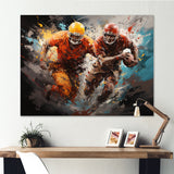 Yellow Football Gridiron Expression - Football Canvas Wall Art