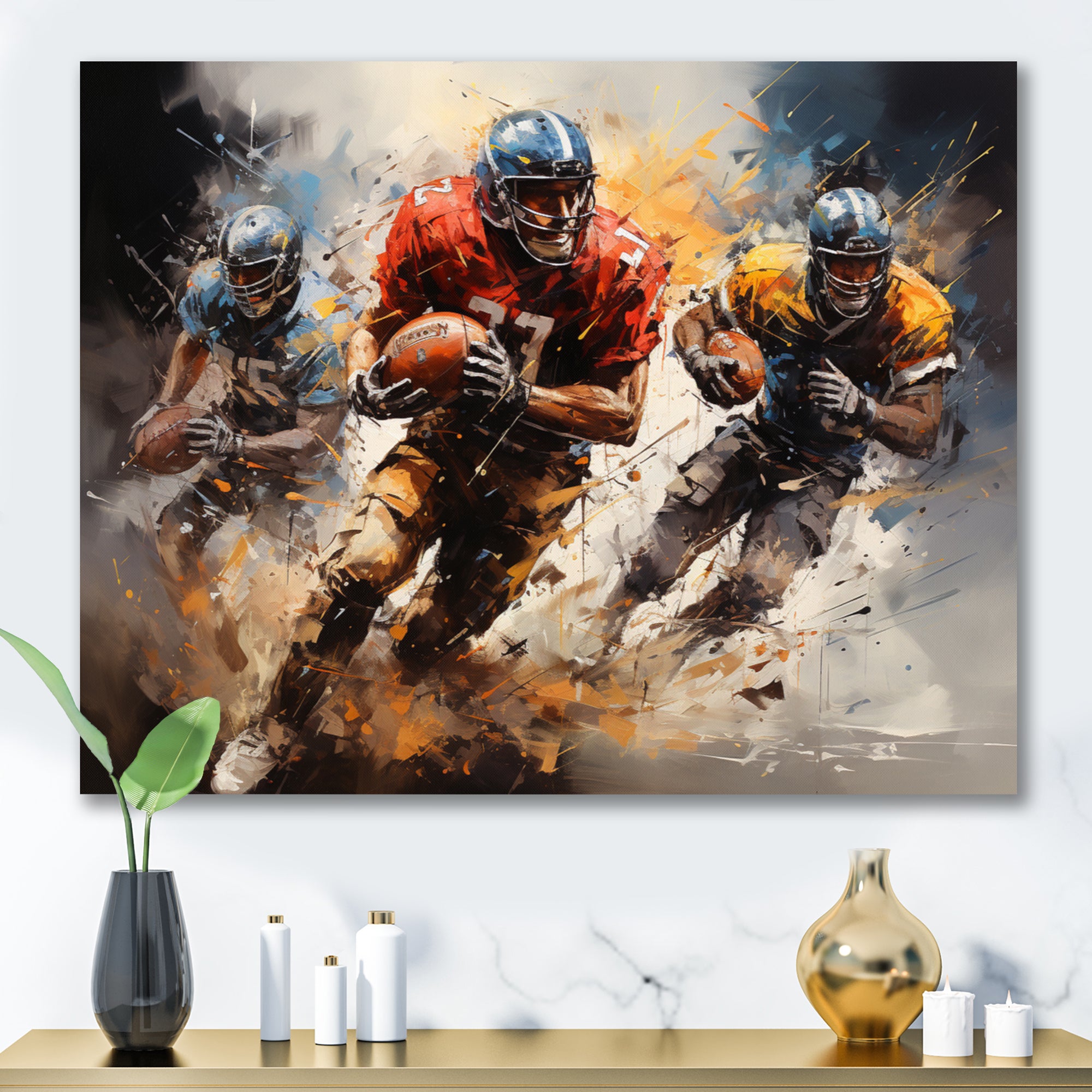 Football Gridiron Symphony I - Football Canvas Wall Art