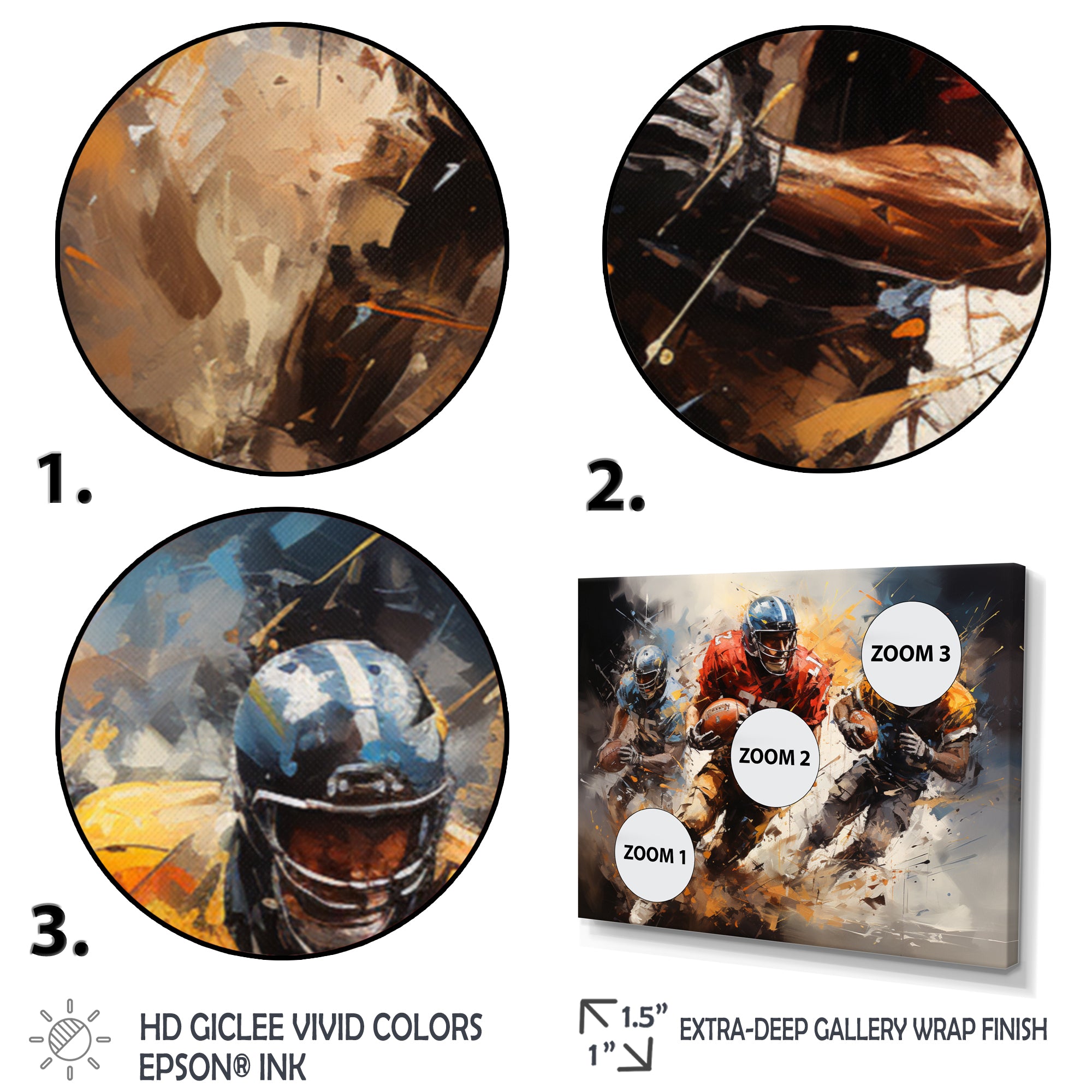 Football Gridiron Symphony I - Football Canvas Wall Art