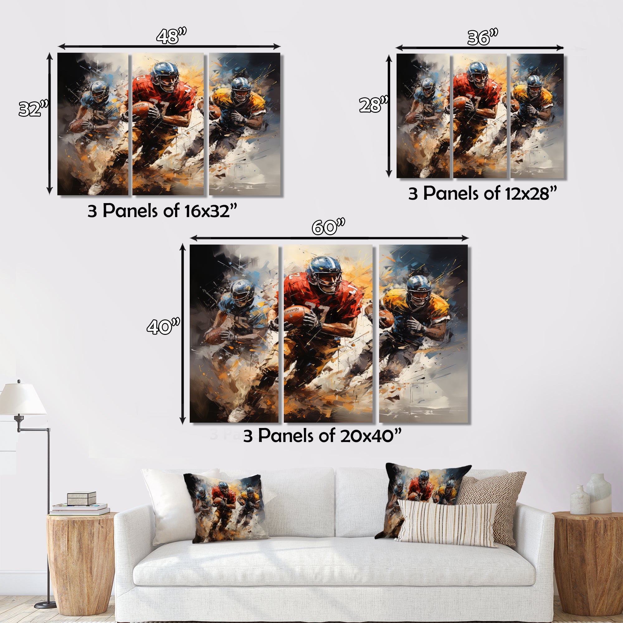 Football Gridiron Symphony I - Football Canvas Wall Art