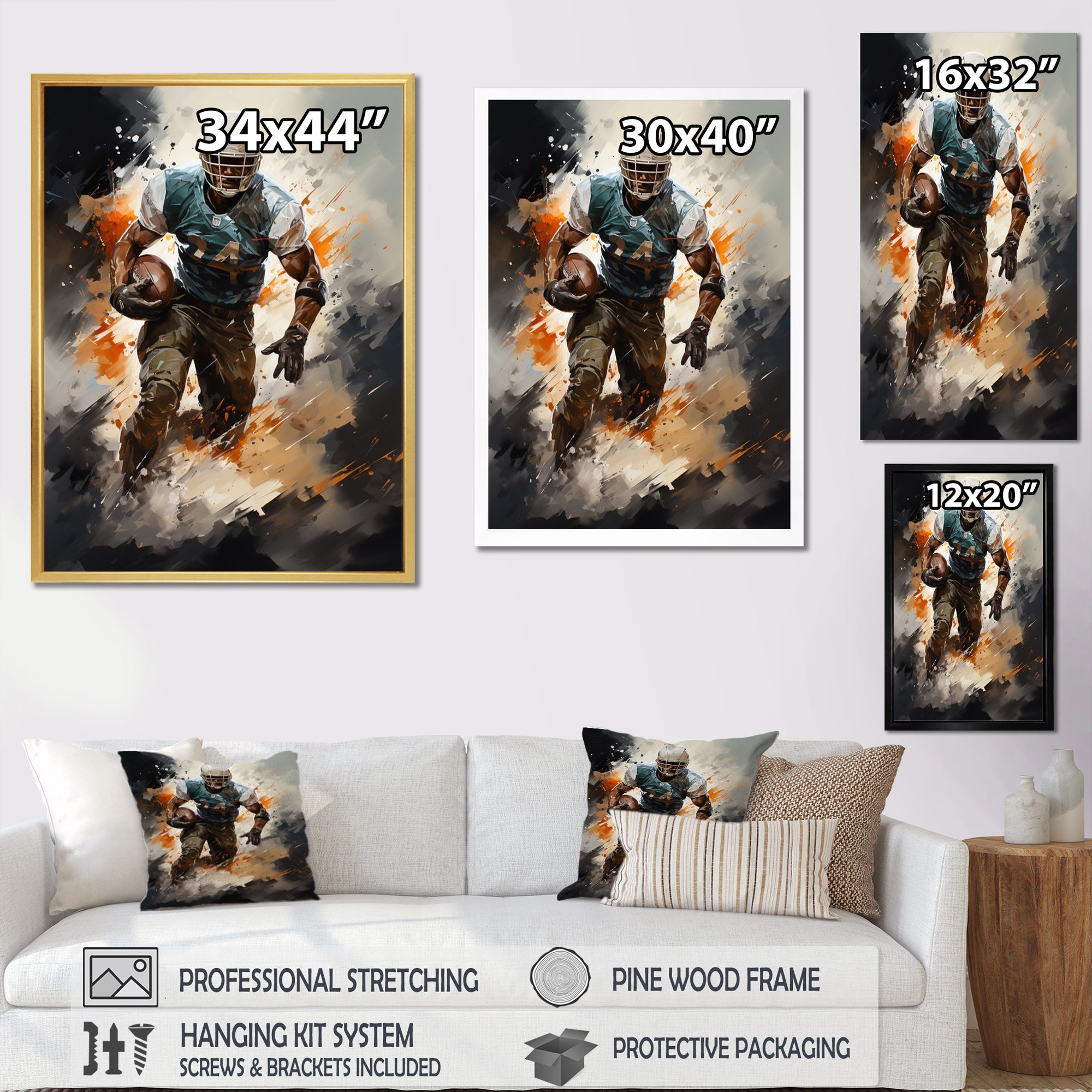 Football Rapid Field - Football Canvas Wall Art