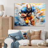 Football Rhythmic Momentum I - Football Canvas Wall Art