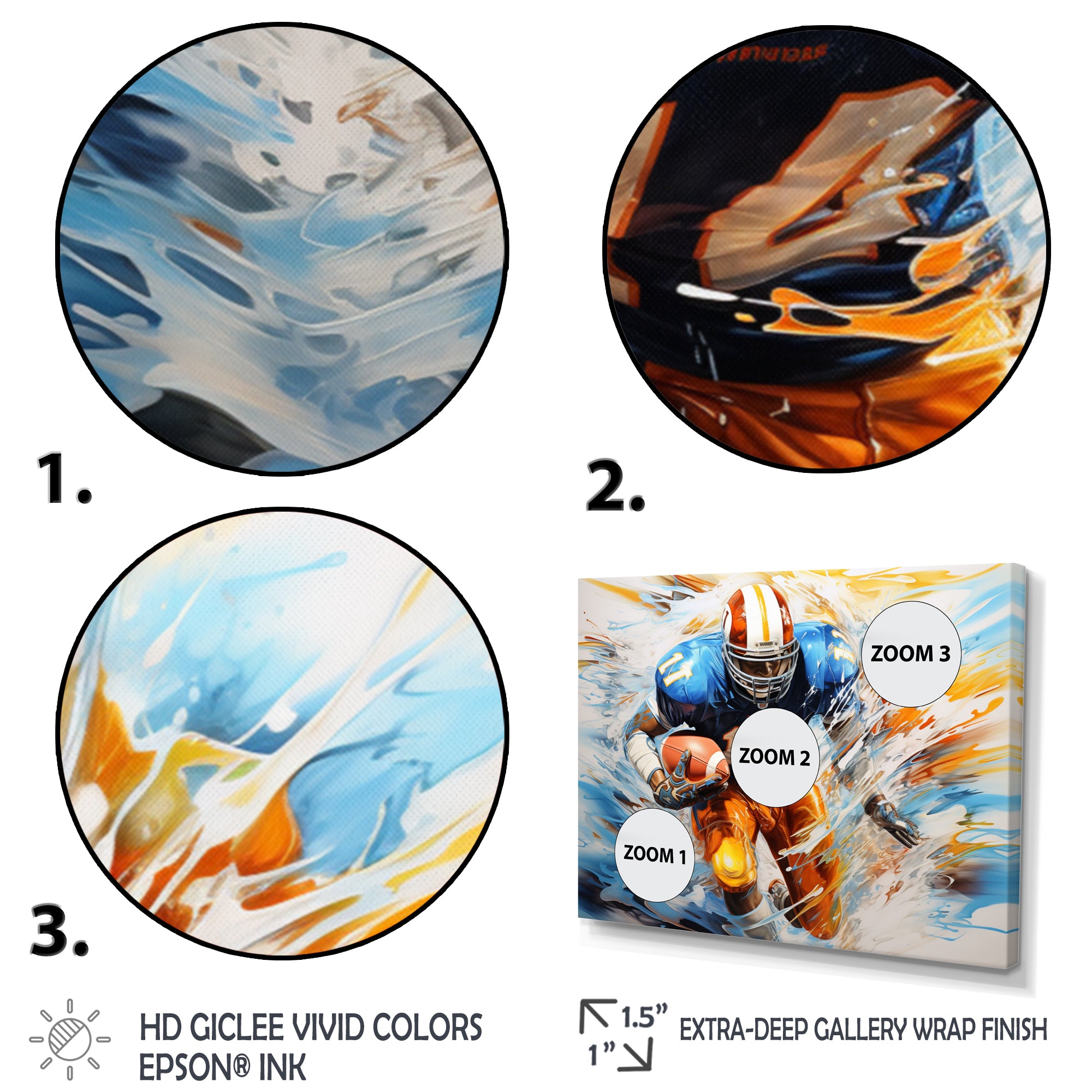 Football Rhythmic Momentum I - Football Canvas Wall Art