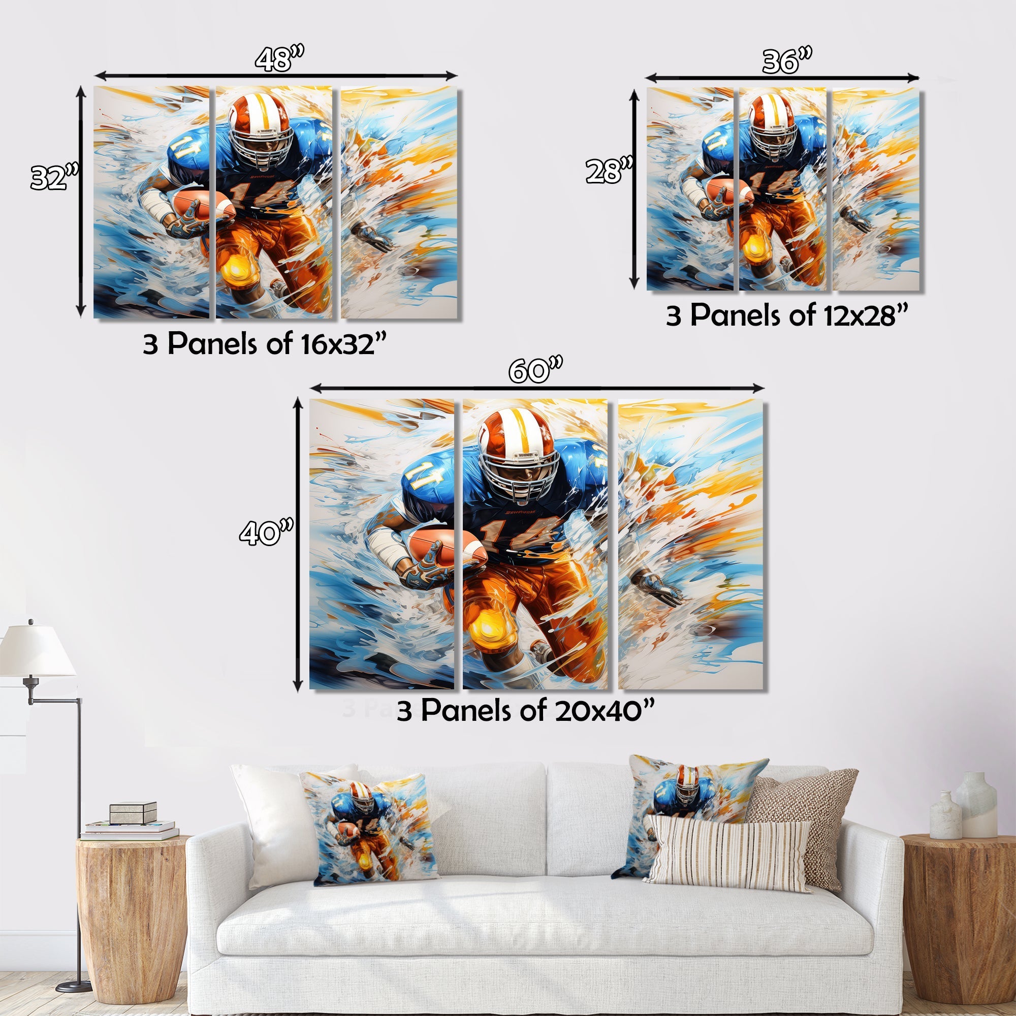 Football Rhythmic Momentum I - Football Canvas Wall Art
